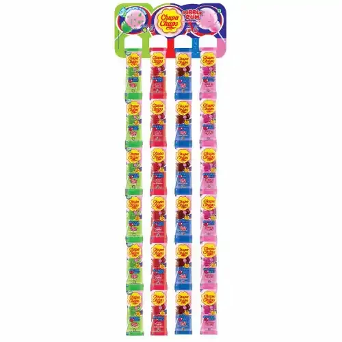 CHUPA CHUPS ASSORTED FLAVOUR GUM FILLED LOLLIPOP HANGER 48 U 624 G