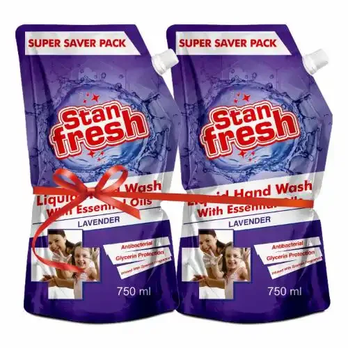 STANFRESH HANDWASH LAVENDER 750 ML + 750 ML COMBI POUCH