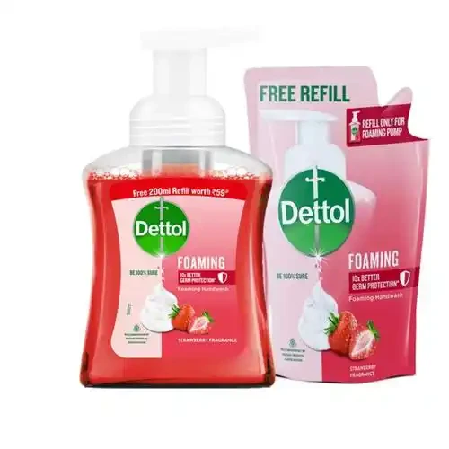 DETTOL FOAMING HANDWASH STRAWBERRY 250 ML PUMP+200 ML REFILL