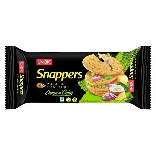 UNIBIC SNAPPERS CREAM & ONION POTATO CRACKERS 75 G