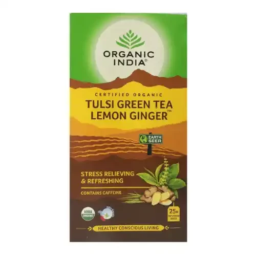 ORGANIC INDIA TULSI GREEN TEA LEMON GINGER