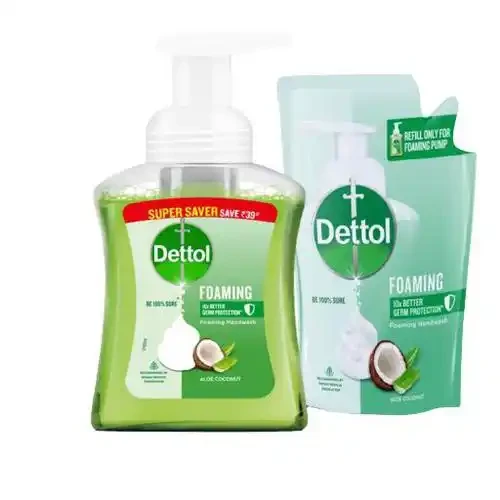 DETTOL FOAMING HANDWASH ALOE COCONUT 250 ML PUMP+200 ML REFILL