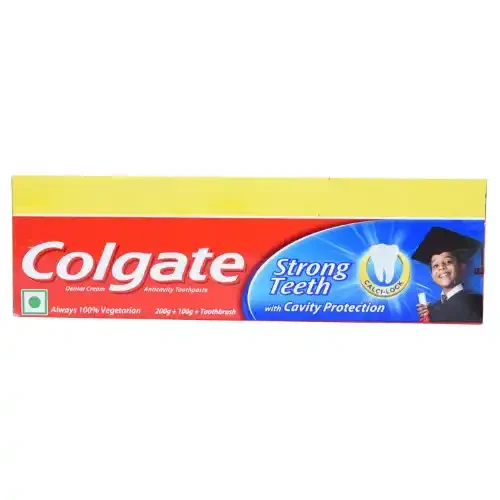 COLGATE DENTAL CREAM TOOTHPASTE 300 G SAVER PACK (200 G + 100 G) + 1 TOOTHBRUSH FREE