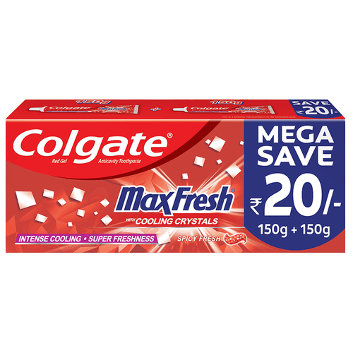 COLGATE MAXFRESH WITH COOLING CRYSTALS RED TOOTHPASTE 300 G SAVER PACK (150 G + 150 G)
