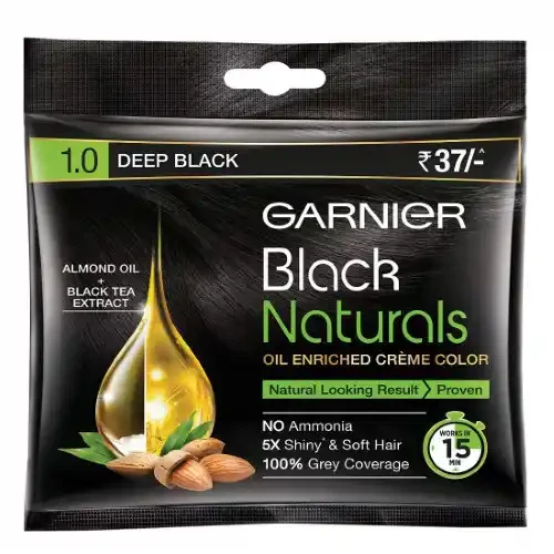 GARNIER BLACK NATURALS 1 DEEP BLACK HAIR COLOR 20 G + 20 ML