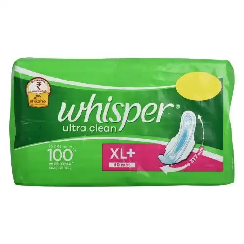 WHISPER ULTRA CLEAN SANITARY PADS XL+ 30 U