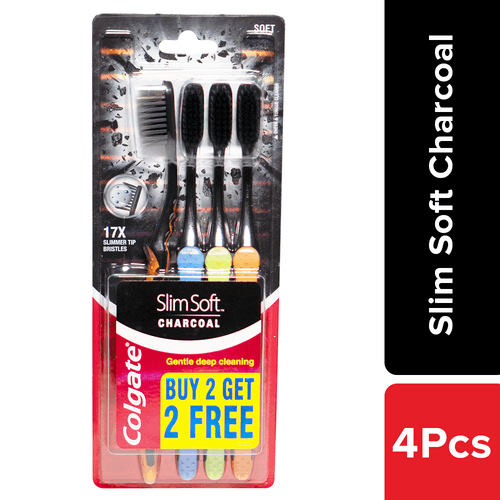COLGATE SLIM SOFT CHARCOAL TOOTHBRUSH 4U (2 + 2)
