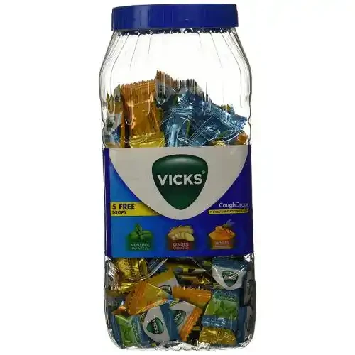 VICKS ASSORTED COUGH DROPS JAR 378 G