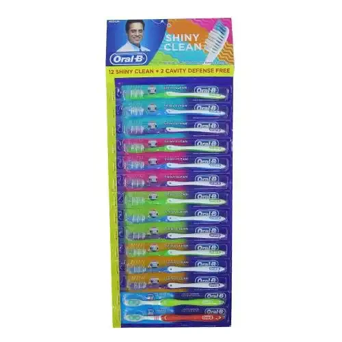 ORAL B SHINY CLEAN MEDIUM TOOTHBRUSH (11+2)