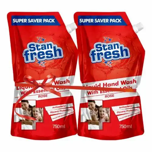 STANFRESH HANDWASH ROSE 750 ML + 750 ML COMBI POUCH