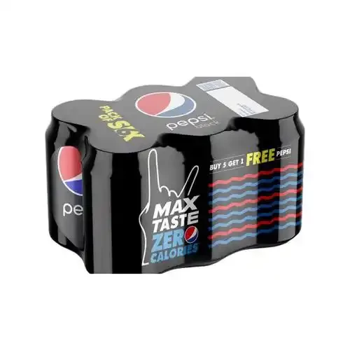 PEPSI BLACK CAN 250 ML PK6