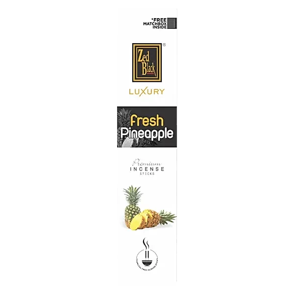 ZED BLACK AGARBATTI MEDIUM LUXURY PINEAPPLE BOX MEDIUM 15 G