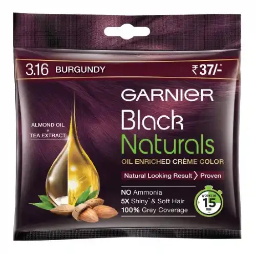 GARNIER BLACK NATURALS 3.16 BURGUNDY HAIR COLOR 20 G + 20 ML