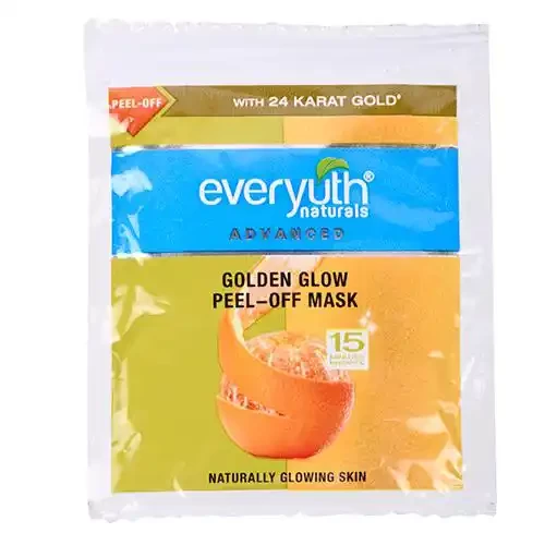 EVERYUTH NATURALS GOLDEN GLOW PEEL-OFF MASK POUCH 8 G PK 13