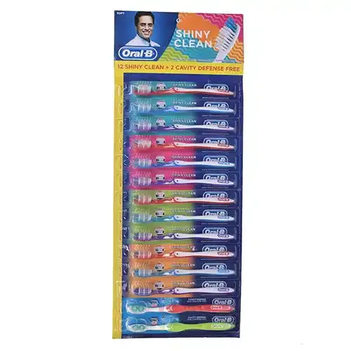 ORAL B SHINY CLEAN SOFT TOOTH BRUSH ( 11+2)