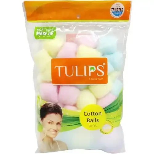 TULIPS COLOR COTTON BALLS ZIPPOUCH 50 U