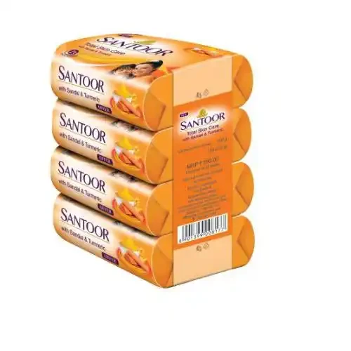 SANTOOR SANDAL & TURMERIC SOAP 125 G PK4