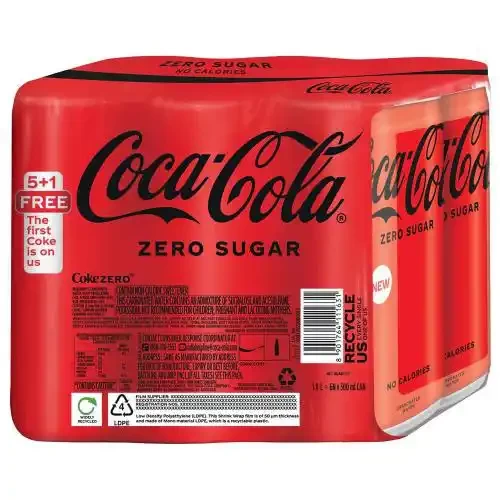 COKE ZERO 180 ML PK 6