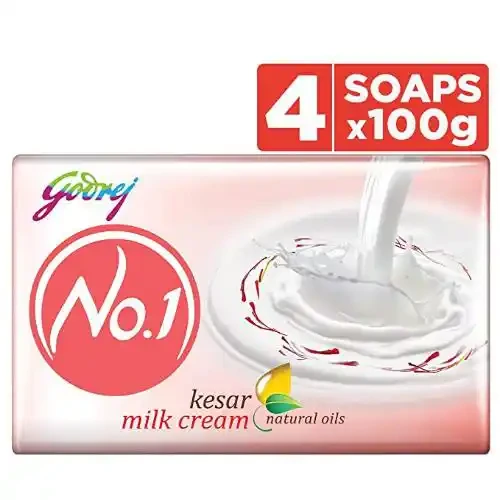 GODREJ NO 1 KESAR & MILK CREAM SOAP 100 G PK4