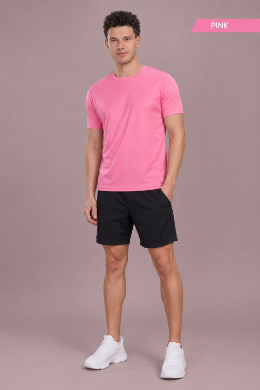 Men’s Bright Pink Casual T-Shirt