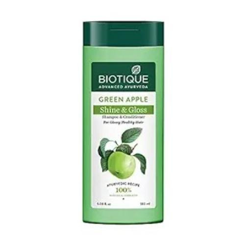 BIOTIQUE GREEN APPLE SHINE & GLOSS SHAMPOO WITH CONDITIONER 180 ML