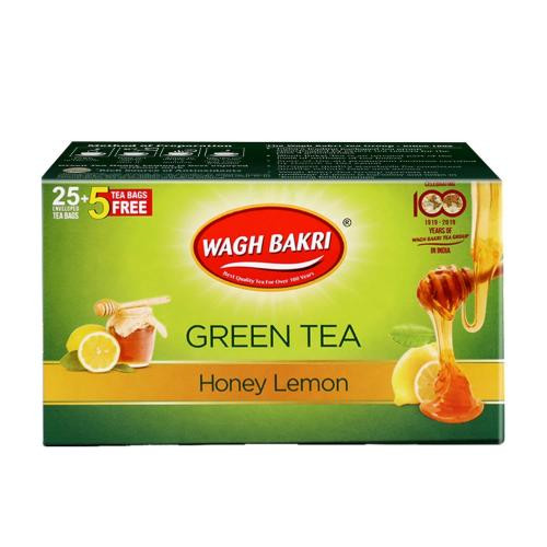WAGH BAKRI GREEN TEA  HONEY LEMON BAGS 25 U